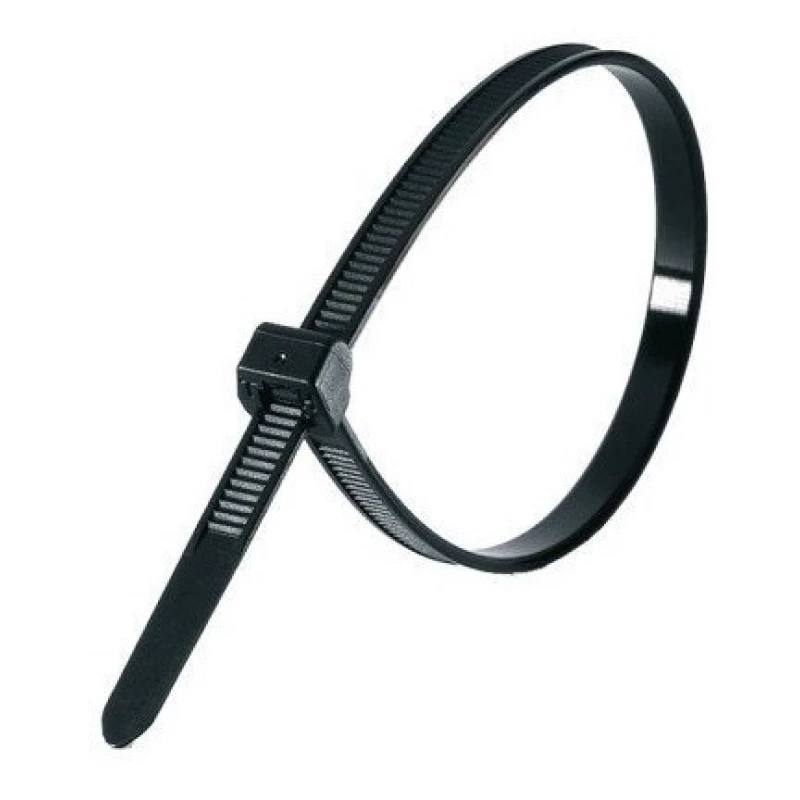 Abraçadeira de nylon preta para fixação e organização de cabos – resistente, flexível e ideal para uso elétrico, automotivo e geral