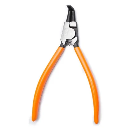 Alicate para anéis profissional, ferramenta manual usada para abrir e fechar anéis de trava, ideal para reparos e montagem em mecânica e eletrônica.