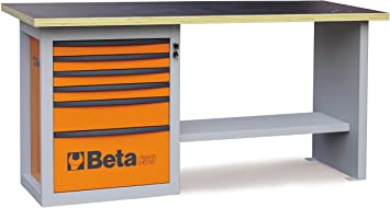 Bancada de trabalho Beta com estrutura resistente, ideal para oficinas e ambientes industriais, proporcionando organização e eficiência nas tarefas.
