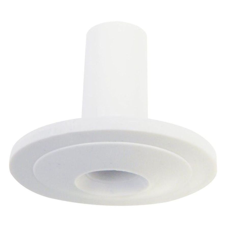 Bucha para acabamento em plástico resistente, usada para fixação segura de objetos em paredes, garantindo acabamento limpo e durabilidade.