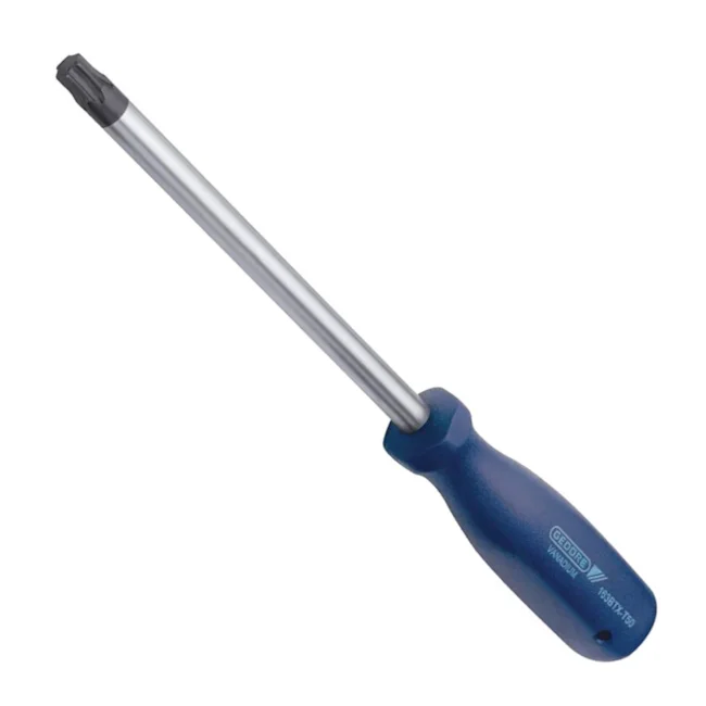 Chave Torx com cabo ergonômico, ferramentas manuais para apertar e soltar parafusos com perfil Torx, ideal para trabalhos mecânicos e técnicos com conforto e precisão.