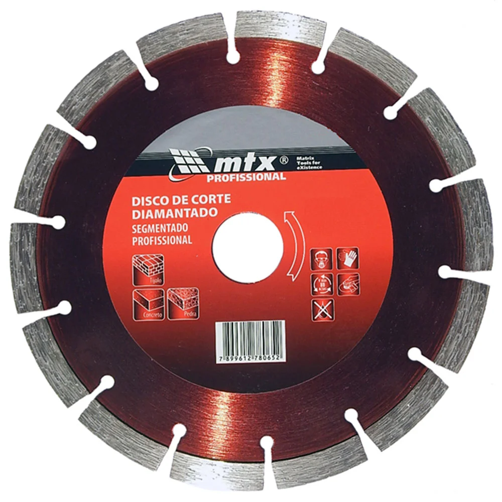 Discos de corte diamantados MTX – indicados para cortes em concreto, cerâmica e pedras, com alta durabilidade e precisão para uso profissional e na construção civil