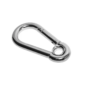 Mosquetão resistente para construção civil, ideal para fixação, segurança e movimentação de cargas em obras, com alta durabilidade e capacidade de carga.