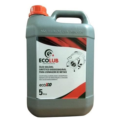 Óleo solúvel Ecolub, lubrificante para usinagem que proporciona refrigeração e proteção contra desgaste, ideal para processos industriais sustentáveis.