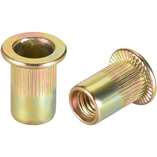 Rebites de rosca recartilhado para fixação firme em chapas metálicas – rosca interna para montagem com parafusos