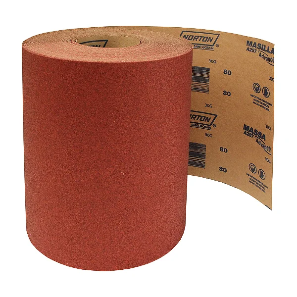 Rolo de lixa abrasiva, lixas ideais para corte sob medida e uso em lixamento manual ou com suporte. Indicado para madeira, metal, massa e outros materiais.