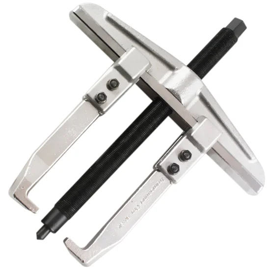 Saca polia com duas garras deslizantes, ferramenta utilizada para remover polias e engrenagens com segurança e precisão em serviços mecânicos e automotivos.