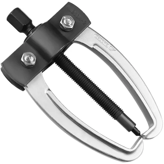 Saca polia com duas garras ajustáveis, ferramenta automotiva utilizada para remover polias e engrenagens com precisão e segurança em serviços mecânicos.