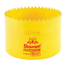 Serras copo Starrett, ideais para cortes precisos em madeira, metal, plástico e drywall. Alta performance e durabilidade para uso profissional e industrial.