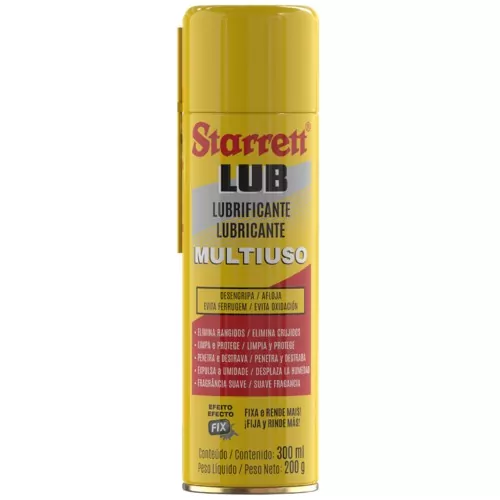 Spray desengripante, lubrificante antiferrugem para soltar peças presas, proteger contra corrosão e facilitar manutenção em equipamentos industriais e automotivos.