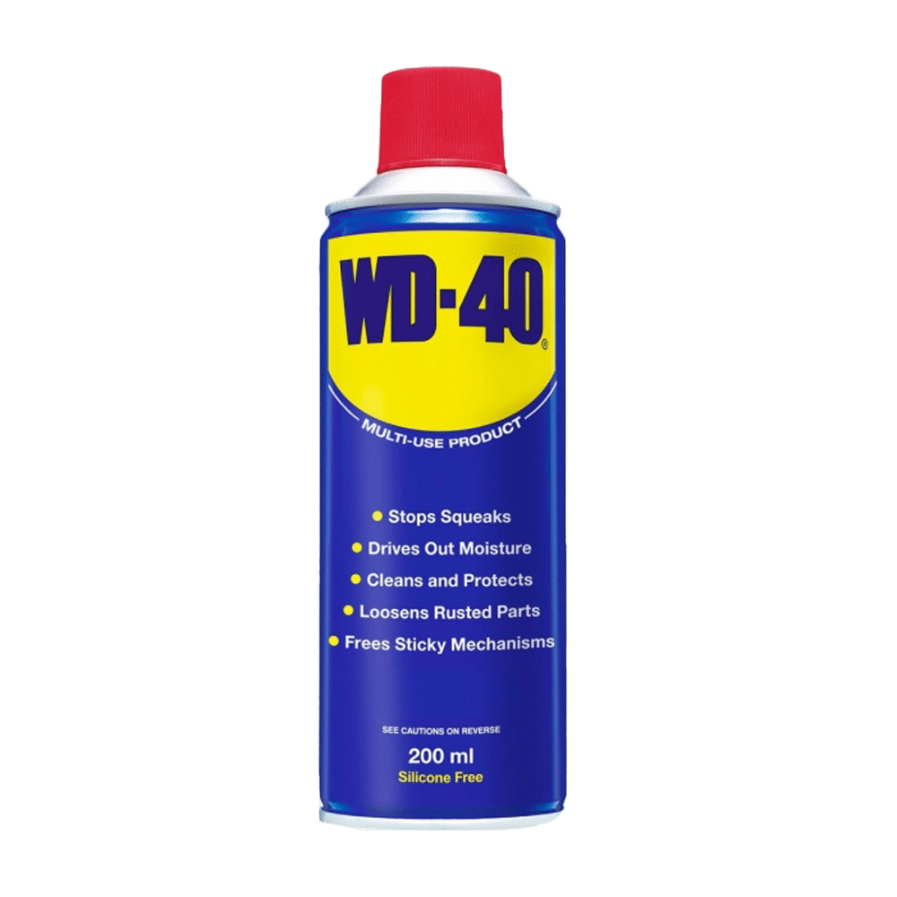 WD-40 multiuso, lubrificante, desengripante e protetor contra ferrugem, ideal para manutenção, limpeza e proteção de peças metálicas e equipamentos.